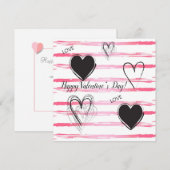 Joyeuse Saint-Valentin Élégante Carte de Vœux (Devant / Derrière)