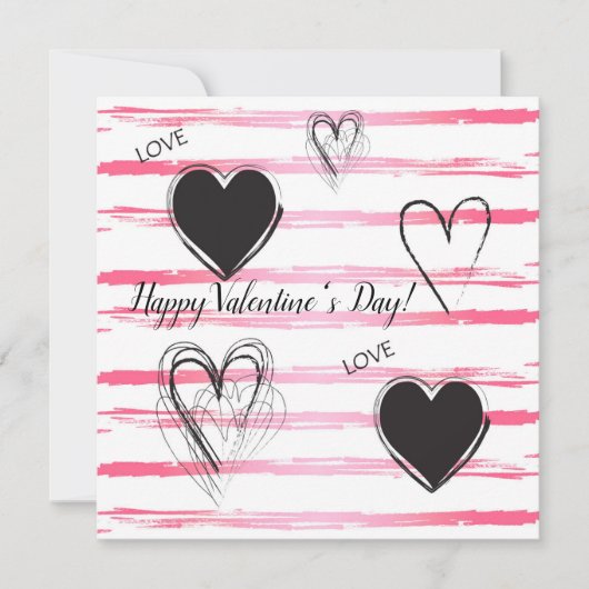 Joyeuse Saint-Valentin Élégante Carte de Vœux (Devant)