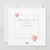 Joyeuse Saint-Valentin Élégante Carte de Vœux (Dos)
