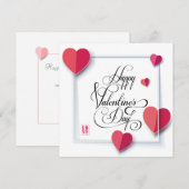 Joyeuse Saint-Valentin Élégante Carte de Vœux (Devant / Derrière)