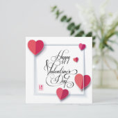 Joyeuse Saint-Valentin Élégante Carte de Vœux (Debout devant)
