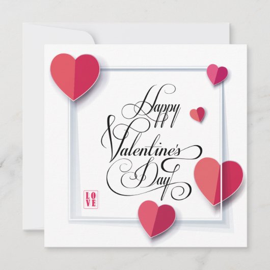 Joyeuse Saint-Valentin Élégante Carte de Vœux (Devant)