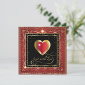 Joyeuse Saint-Valentin Élégante Carte de Vœux (Debout devant)