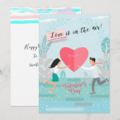 Joyeuse Saint-Valentin Élégante Carte de Vœux (Devant / Derrière)
