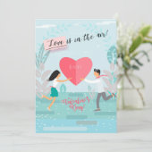 Joyeuse Saint-Valentin Élégante Carte de Vœux (Debout devant)