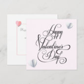 Joyeuse Saint-Valentin Élégante Carte de Vœux (Devant / Derrière)