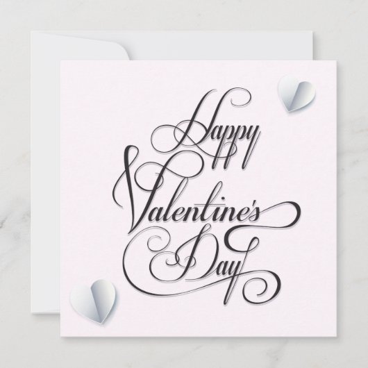 Joyeuse Saint-Valentin Élégante Carte de Vœux (Devant)