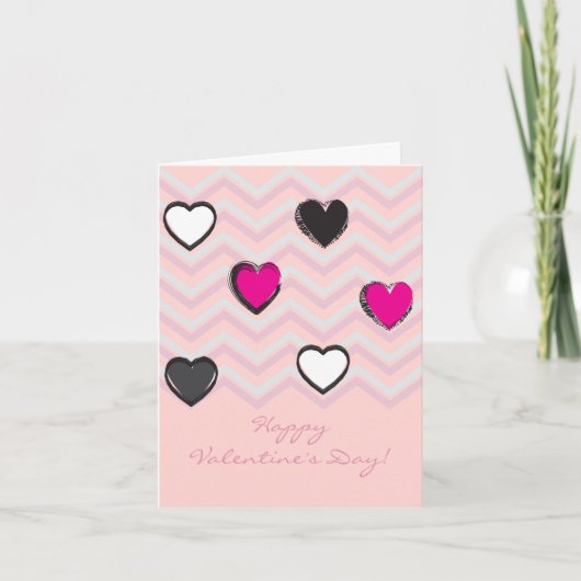 Joyeuse Saint-Valentin Élégante Carte de Vœux (Devant)