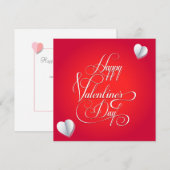 Joyeuse Saint-Valentin Élégante Carte de Vœux (Devant / Derrière)