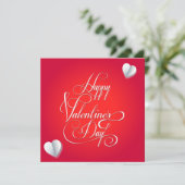 Joyeuse Saint-Valentin Élégante Carte de Vœux (Debout devant)