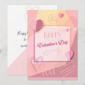 Joyeuse Saint-Valentin Élégante Carte de Vœux (Devant / Derrière)