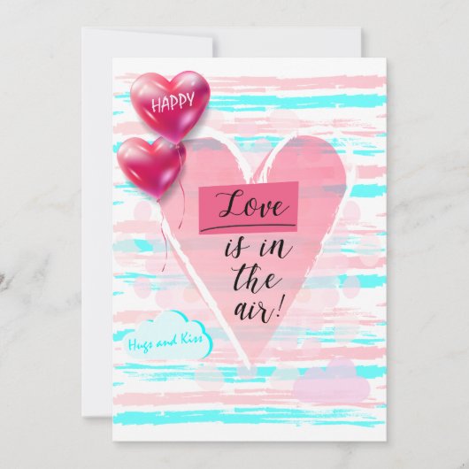 Joyeuse Saint-Valentin Élégante Carte de Vœux (Devant)