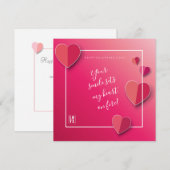 Joyeuse Saint-Valentin Élégante Carte de Vœux (Devant / Derrière)