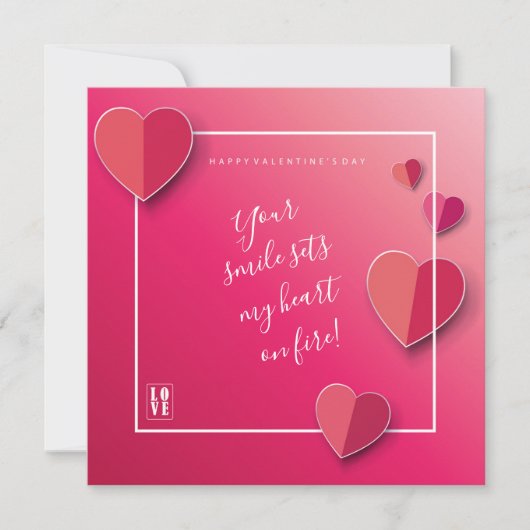 Joyeuse Saint-Valentin Élégante Carte de Vœux (Devant)