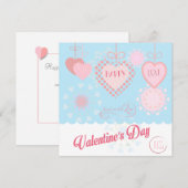 Joyeuse Saint-Valentin Élégante Carte de Vœux (Devant / Derrière)