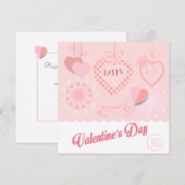 Joyeuse Saint-Valentin Élégante Carte de Vœux (Devant / Derrière)