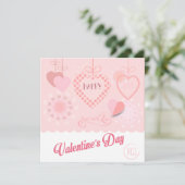 Joyeuse Saint-Valentin Élégante Carte de Vœux (Debout devant)