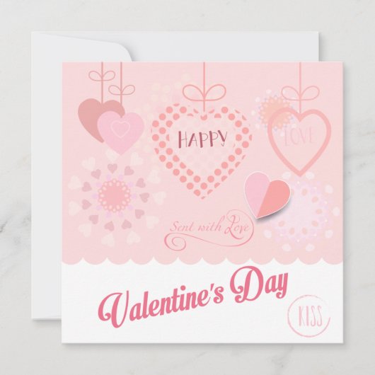 Joyeuse Saint-Valentin Élégante Carte de Vœux (Devant)