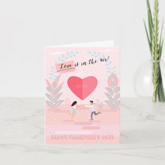 Joyeuse Saint-Valentin Élégante Carte de Vœux (Devant)