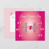 Joyeuse Saint-Valentin Élégante Carte de Vœux (Devant / Derrière)