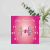 Joyeuse Saint-Valentin Élégante Carte de Vœux (Debout devant)