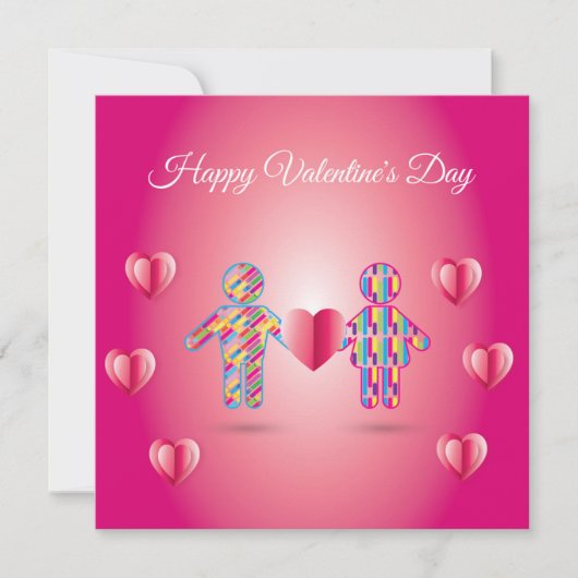 Joyeuse Saint-Valentin Élégante Carte de Vœux (Devant)