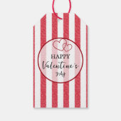 Joyeuse Saint-Valentin Étiquette Cadeau à Rayures  (Dos)