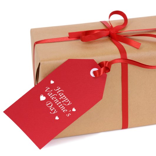 Joyeuse Saint-Valentin Étiquettes Cadeaux Cœurs Bl