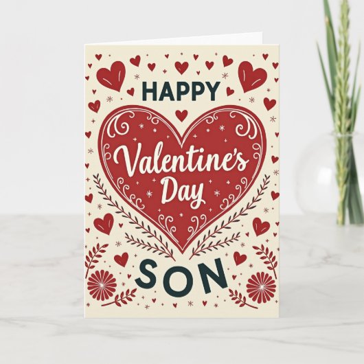 Joyeuse Saint-Valentin Fils Carte (Devant)
