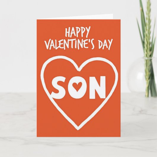 Joyeuse Saint-Valentin Fils Carte de cœur (Devant)