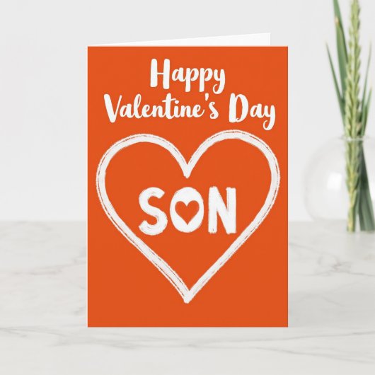 Joyeuse Saint-Valentin Fils Carte de cœur peinte (Devant)