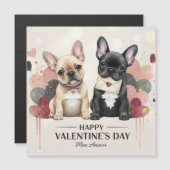 Joyeuse Saint-Valentin Magnet Chien Bouledogue Fra (Devant / Derrière)