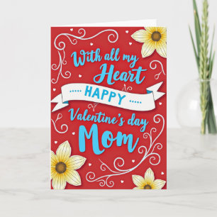 Joyeuse Saint-Valentin Maman avec carte à cœur