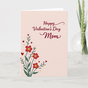 Joyeuse Saint-Valentin Maman Carte de Fleurs