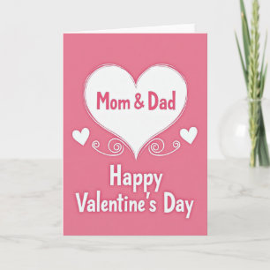 Joyeuse Saint-Valentin Maman et Papa Carte