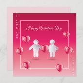 Joyeuse Saint-Valentin Moderne Carte de Vœux (Devant / Derrière)