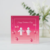 Joyeuse Saint-Valentin Moderne Carte de Vœux (Debout devant)