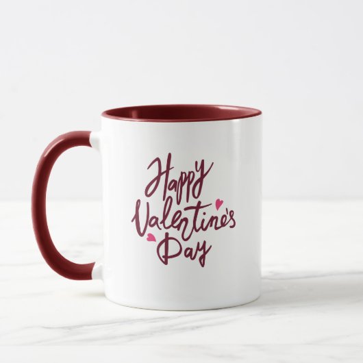 Joyeuse Saint Valentin mug blanc & rose (Gauche)