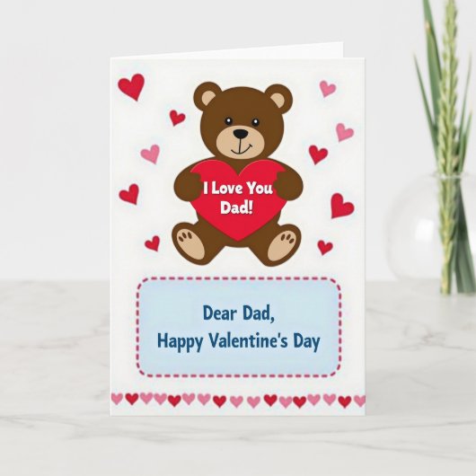 Joyeuse Saint-Valentin Papa Ours Carte (Devant)