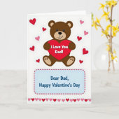 Joyeuse Saint-Valentin Papa Ours Carte (Fleur jaune)