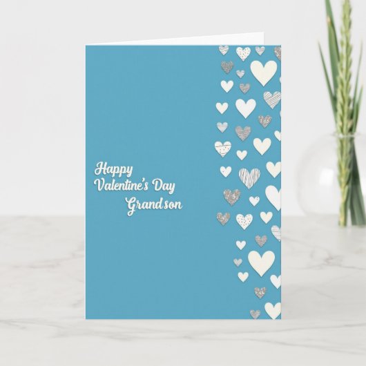 Joyeuse Saint-Valentin Petit-Fils Carte de Coeur (Devant)