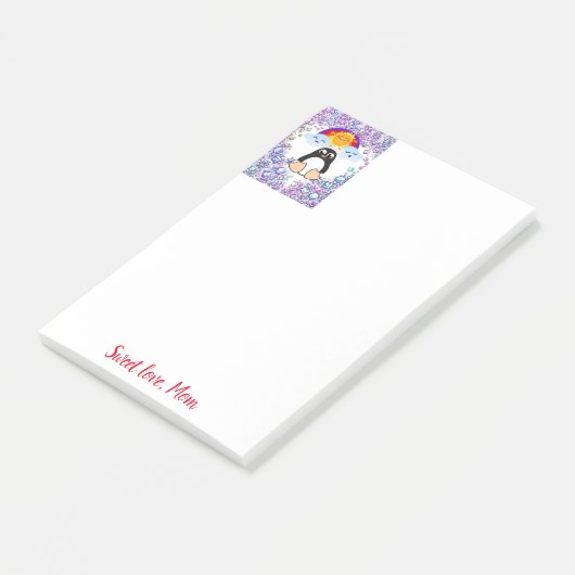 Joyeuse Saint-Valentin Pingouin Note de post-it (Incliné)