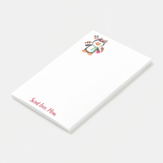 Joyeuse Saint-Valentin Pingouin Note Post-it (Incliné)