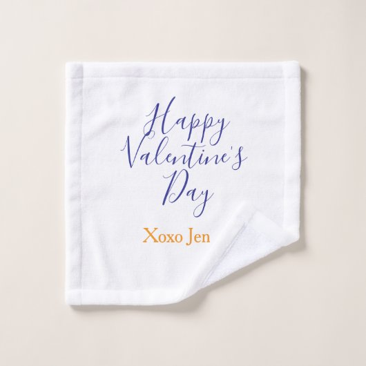 Joyeuse Saint-Valentin rose violet xoxo amour nom  (Gant de toilette)
