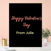 Joyeuse Saint-Valentin rouge noir de nom stylé (Mariage)