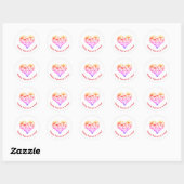 Joyeuse Saint-Valentin | Sticker rond du coeur flo (Feuille)