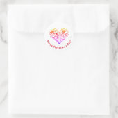Joyeuse Saint-Valentin | Sticker rond du coeur flo (Sac)