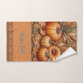 Joyeuse saison automnale Citrouilles Orange (Serviette à main)