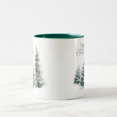 Joyeuse scène hivernale de Noël Mug à café à deux (Centre)