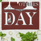 Joyeuse serviette de cuisine de la fête des mères (Plié)